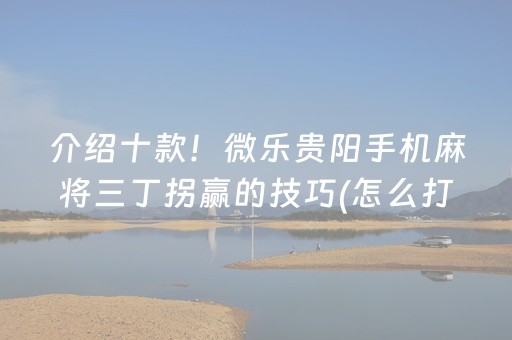 介绍十款！微乐贵阳手机麻将三丁拐赢的技巧(怎么打才会赢)
