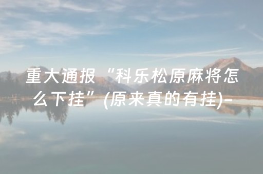 重大通报“科乐松原麻将怎么下挂”(原来真的有挂)-抖音