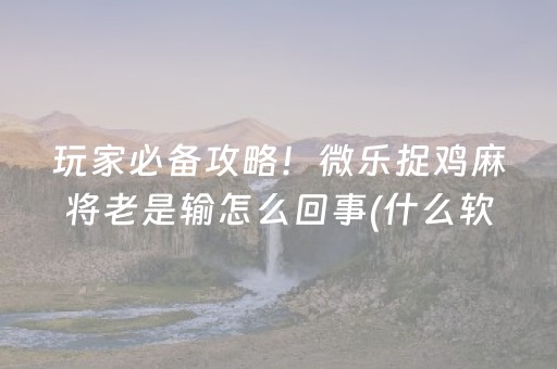 玩家必备攻略！微乐捉鸡麻将老是输怎么回事(什么软件可以赢)