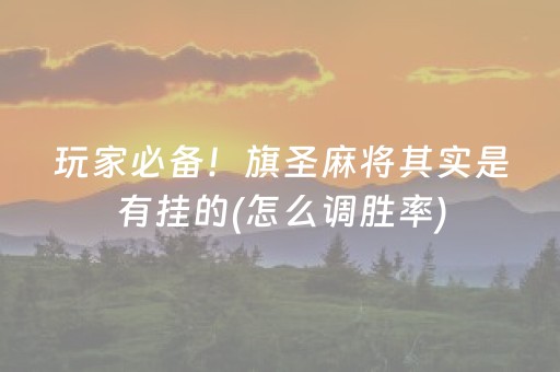 玩家必备！旗圣麻将其实是有挂的(怎么调胜率)