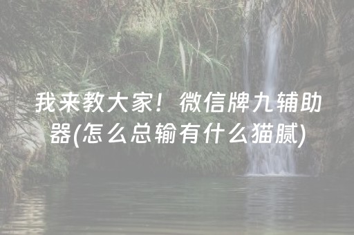 我来教大家！微信牌九辅助器(怎么总输有什么猫腻)