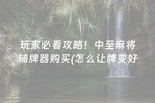 玩家必看攻略！中至麻将辅牌器购买(怎么让牌变好)