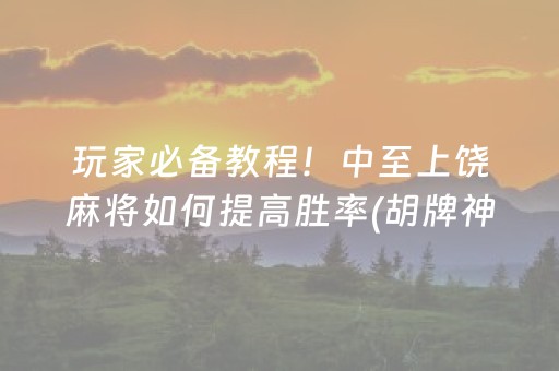 3分钟学会“微乐湖南麻将挂件神器通用（助赢神器通用版）