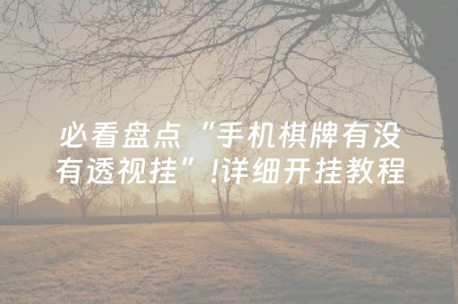 必看盘点“手机棋牌有没有透视挂”!详细开挂教程-抖音