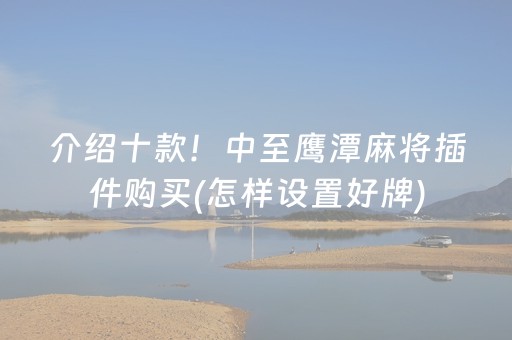 介绍十款！中至鹰潭麻将插件购买(怎样设置好牌)