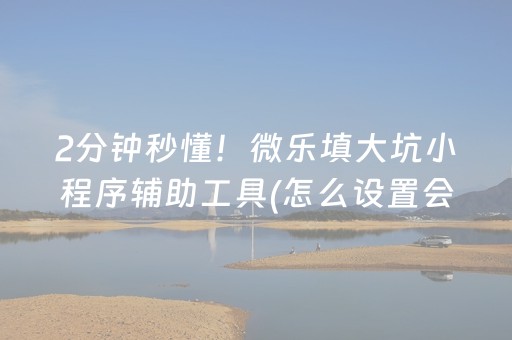 2分钟秒懂！微乐填大坑小程序辅助工具(怎么设置会赢)