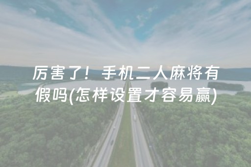 厉害了！手机二人麻将有假吗(怎样设置才容易赢)