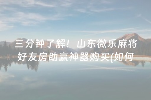 三分钟了解！山东微乐麻将好友房助赢神器购买(如何能一直赢)