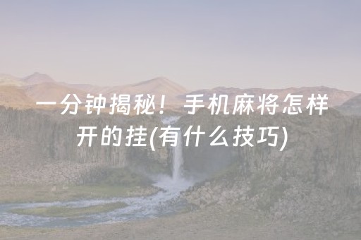 我来教大家“微乐海南麻将专用辅助神器”（透明挂辅助器)