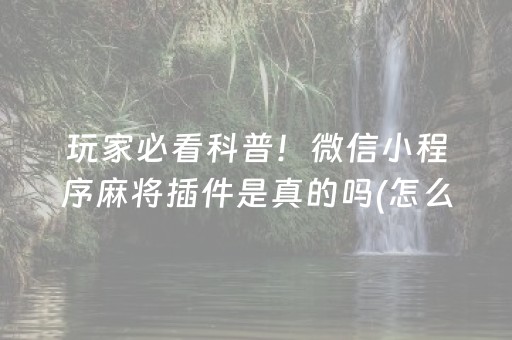 2分钟秒懂“微信雀神麻将插件”（是否能开挂)