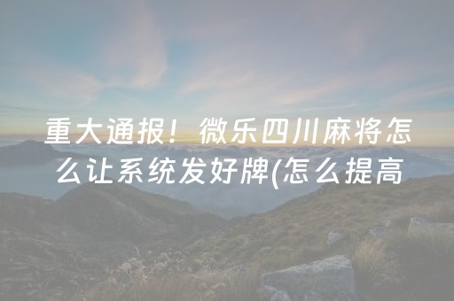 玩家必备十款“微乐跑得快怎么让系统给自己发好牌”（辅助器插件)
