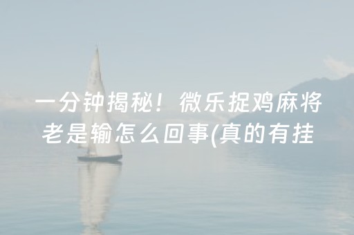 3分钟讲解“微乐天津麻将赢牌技巧”（自建房胜负规律)