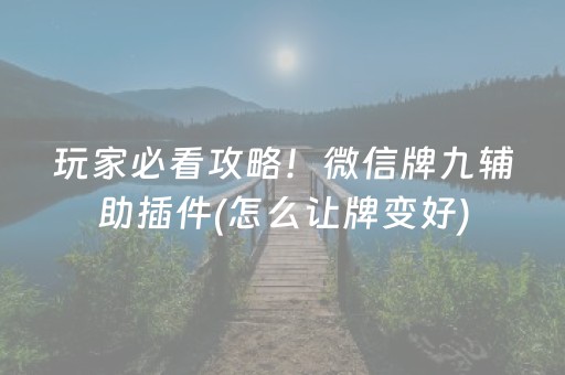 玩家必备十款“微乐掼蛋怎么让系统发好牌”（万能开挂器)