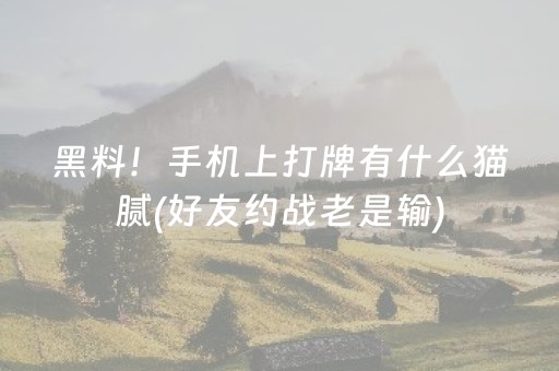 玩家必备攻略“微信吉祥麻将输赢规律”（做弊器软件下载)