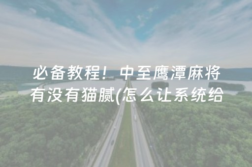 必备教程！中至鹰潭麻将有没有猫腻(怎么让系统给自己好牌)