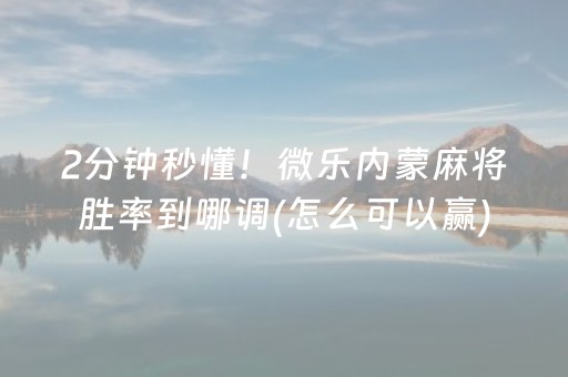 给玩家盘点十款“微信小程序微乐麻将胡牌神器”（必赢神器辅助器)