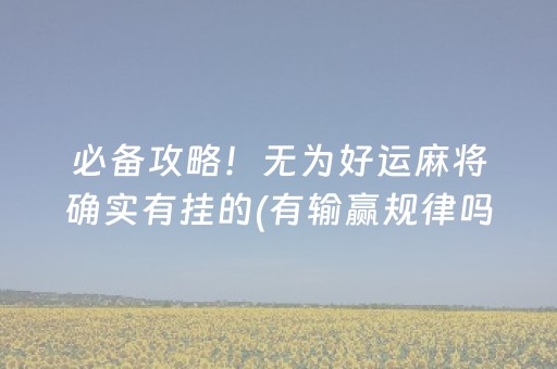 给大家科普一下“微乐内蒙麻将专用神器”（AI辅助胡牌规则)