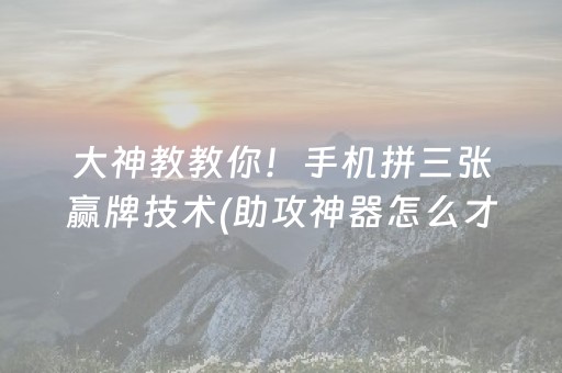 必备教程“财神十三张助赢神器”（开挂辅助器脚本)