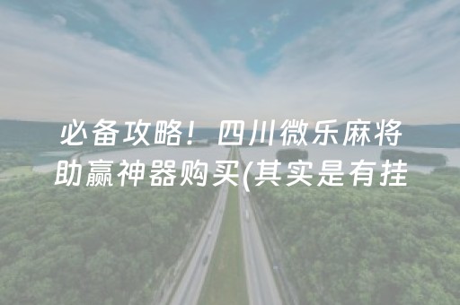 必备攻略！四川微乐麻将助赢神器购买(其实是有挂确实有挂)