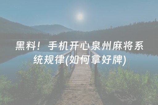 玩家必备攻略“微乐福建麻将专用神器”（开挂辅助器插件)