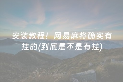 安装教程！网易麻将确实有挂的(到底是不是有挂)