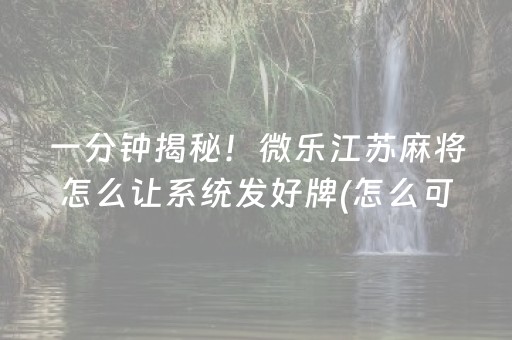 3分钟学会“微乐家乡麻将赢的攻略（专用辅牌神器免安装）