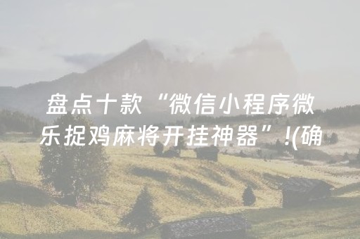 盘点十款“微信小程序微乐捉鸡麻将开挂神器”!(确实是有挂)-抖音