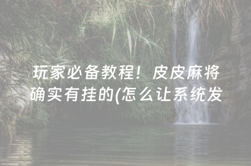 玩家必备教程！皮皮麻将确实有挂的(怎么让系统发好牌)
