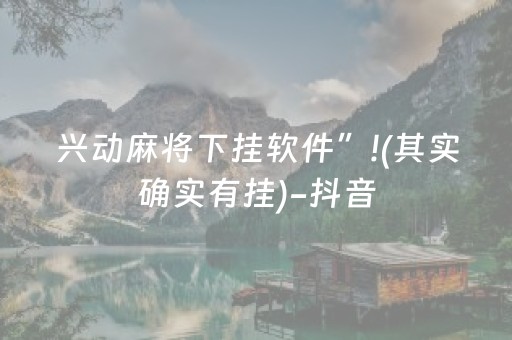 兴动麻将下挂软件”!(其实确实有挂)-抖音
