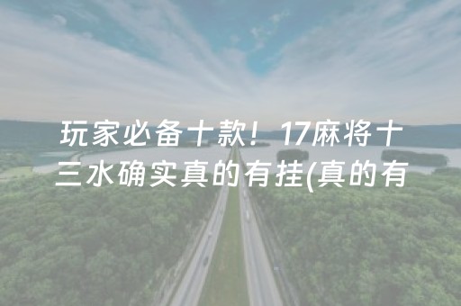 玩家必备十款！17麻将十三水确实真的有挂(真的有挂)