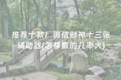 推荐十款！微信财神十三张辅助器(怎样赢的几率大)
