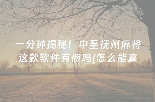 一分钟揭秘！中至抚州麻将这款软件有假吗(怎么能赢发牌规律)