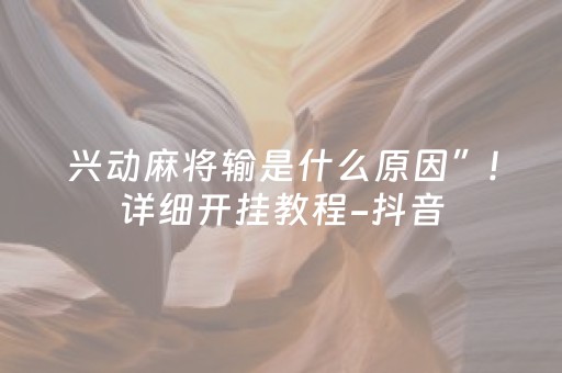 兴动麻将输是什么原因”!详细开挂教程-抖音