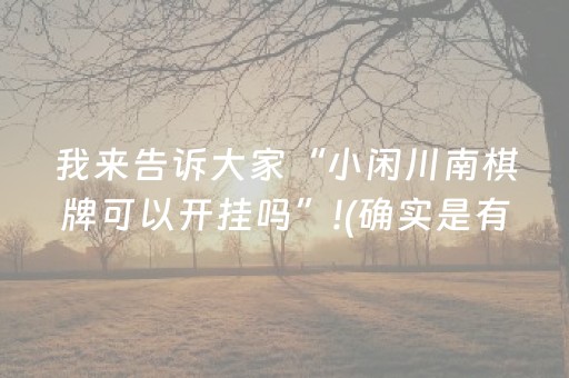 我来告诉大家“小闲川南棋牌可以开挂吗”!(确实是有挂)-抖音