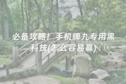 必备攻略！手机牌九专用黑科技(怎么容易赢)