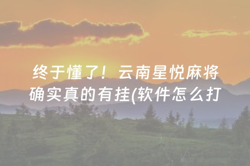 终于懂了！云南星悦麻将确实真的有挂(软件怎么打赢)
