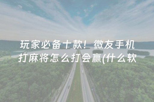 终于发现了“微乐划水麻将赢牌的技巧（专用辅牌神器免安装）