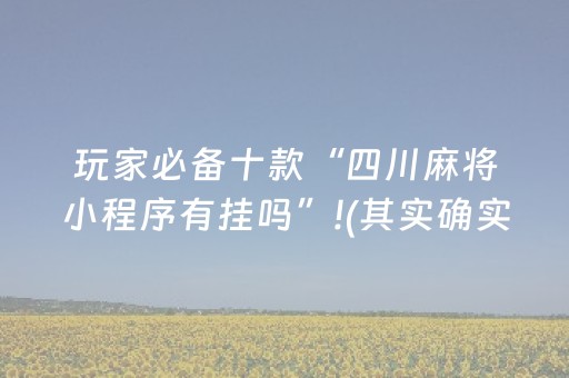 玩家必备十款“四川麻将小程序有挂吗”!(其实确实有挂)-抖音