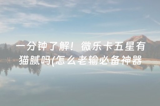 一分钟了解！微乐卡五星有猫腻吗(怎么老输必备神器)