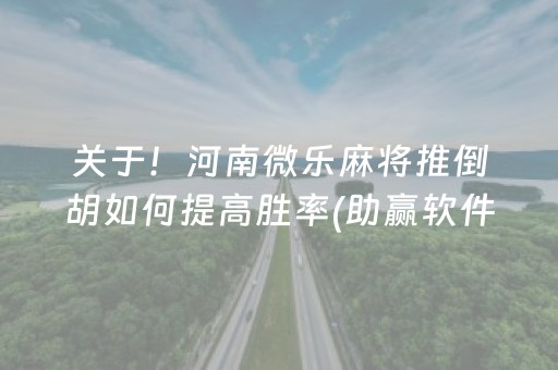 关于！河南微乐麻将推倒胡如何提高胜率(助赢软件有规律吗)