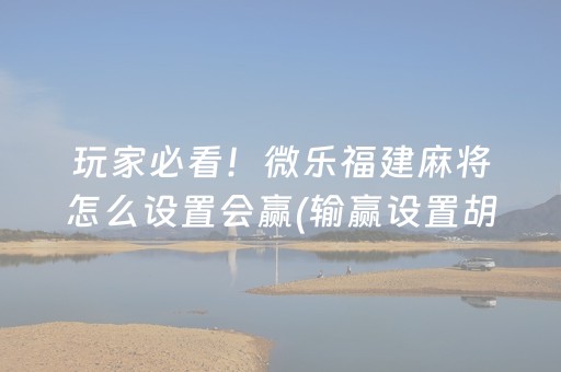 玩家必看！微乐福建麻将怎么设置会赢(输赢设置胡牌规律)