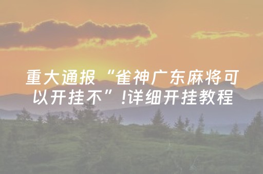 重大通报“雀神广东麻将可以开挂不”!详细开挂教程-抖音
