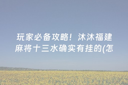 玩家必备攻略！沐沐福建麻将十三水确实有挂的(怎么赢得多)