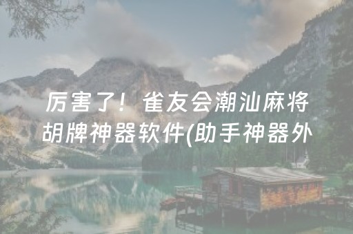 厉害了！雀友会潮汕麻将胡牌神器软件(助手神器外辅工具)
