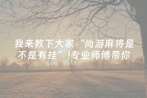 我来教下大家“尚游麻将是不是有挂”!专业师傅带你一起了解（详细教程）-抖音