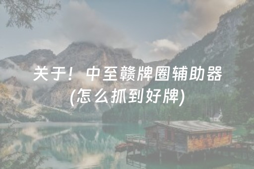 关于！中至赣牌圈辅助器(怎么抓到好牌)