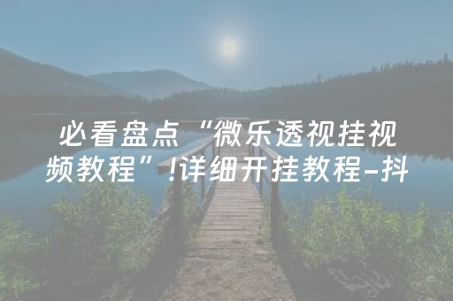 必看盘点“微乐透视挂视频教程”!详细开挂教程-抖音