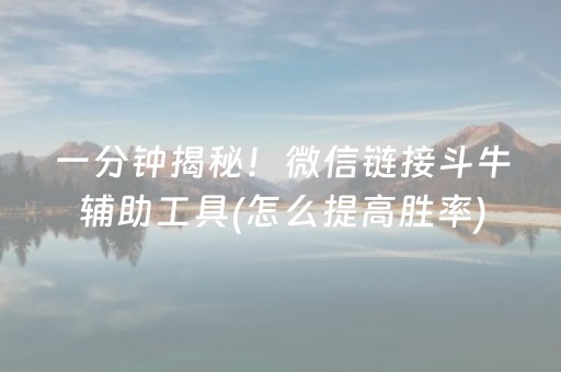 一分钟揭秘！微信链接斗牛辅助工具(怎么提高胜率)