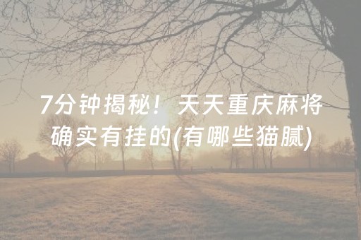 7分钟揭秘！天天重庆麻将确实有挂的(有哪些猫腻)
