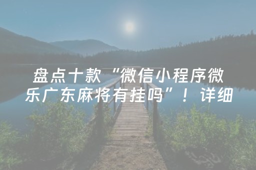 盘点十款“微信小程序微乐广东麻将有挂吗”！详细开挂教程（确实真的有挂)-抖音